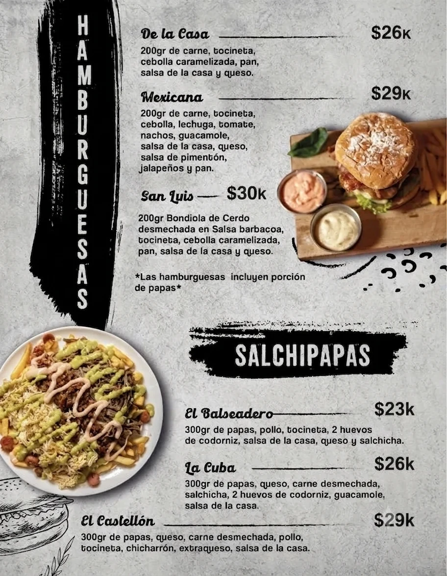 Carta Hamburguesas